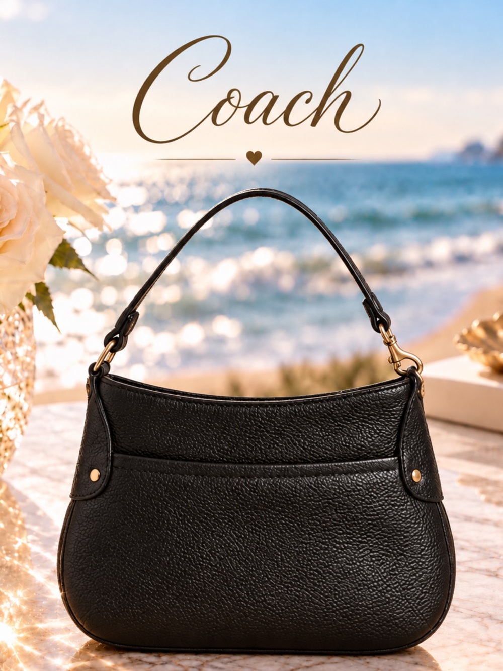 Authentic Coach Millbrook Demi Baguette Shoulder Bag (Style 9604)